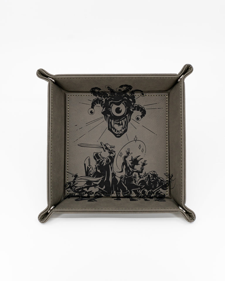 Deadly Encounter | Vegan Leather Dice Rolling Tray - Emberglow Gaming