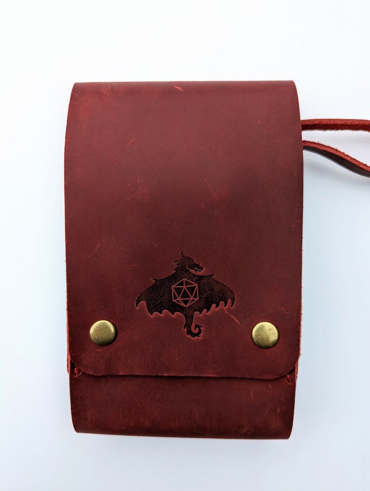 Genuine Leather Dice Pouch for Acrylic Dice (Medium) - Emberglow Gaming