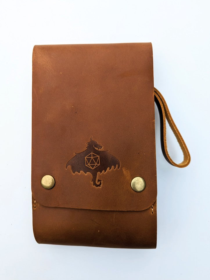 Genuine Leather Dice Pouch for Acrylic Dice (Medium) - Emberglow Gaming