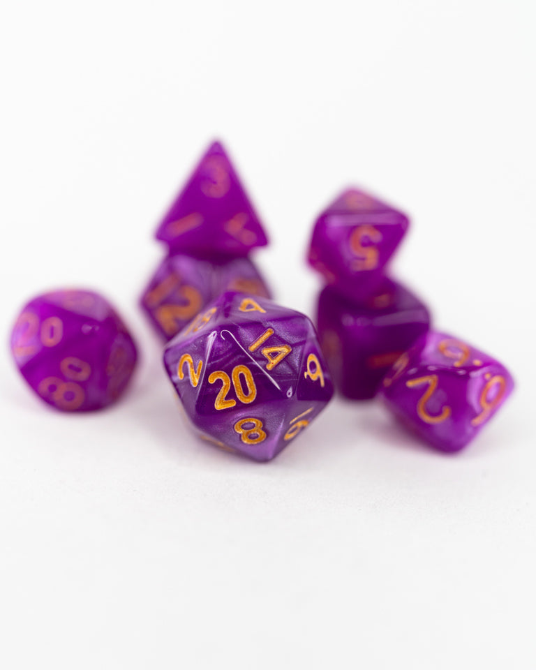 Princeling | 7 Piece Mini Acrylic Polyhedral Dice Set - Emberglow Gaming