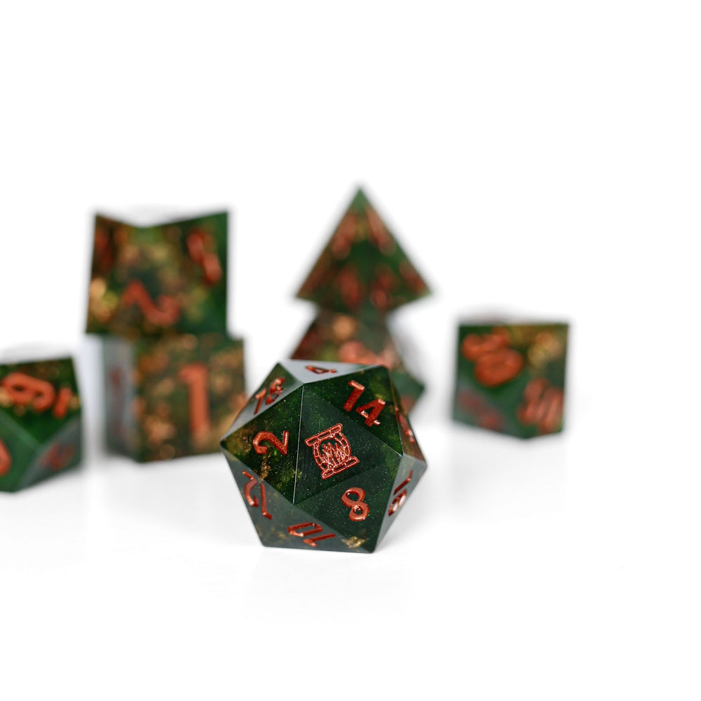 Rangers of Ithilien | Emberglow Original | 7 Piece Sharp Edge Dice Set