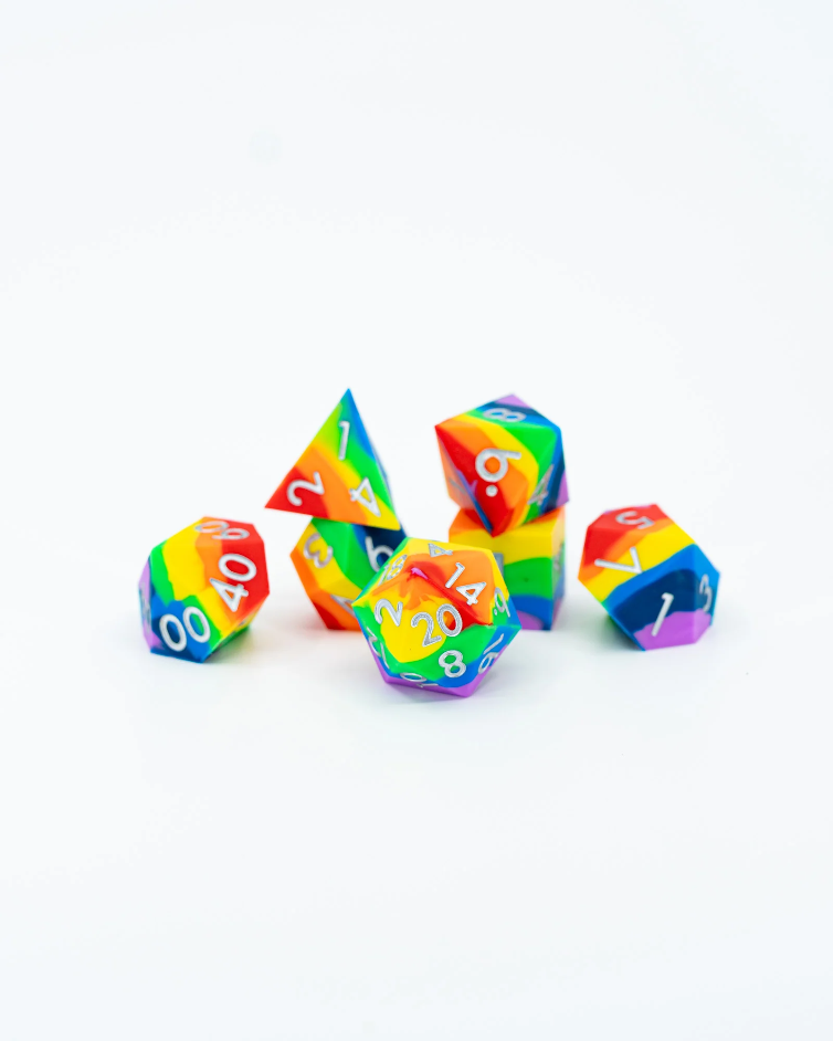 Taste the Rainbow | 7 Piece Soft Silicone Dice Set