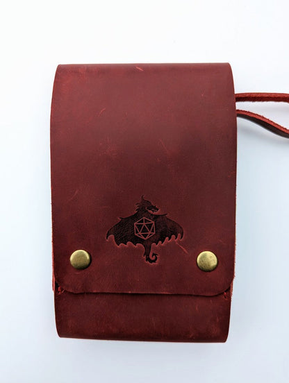 Genuine Leather Dice Pouch for Acrylic Dice (Medium) - Emberglow Gaming