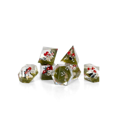 Absolem’s Magic Mushrooms | 7 Piece Sharp Edge Inclusion Dice Set