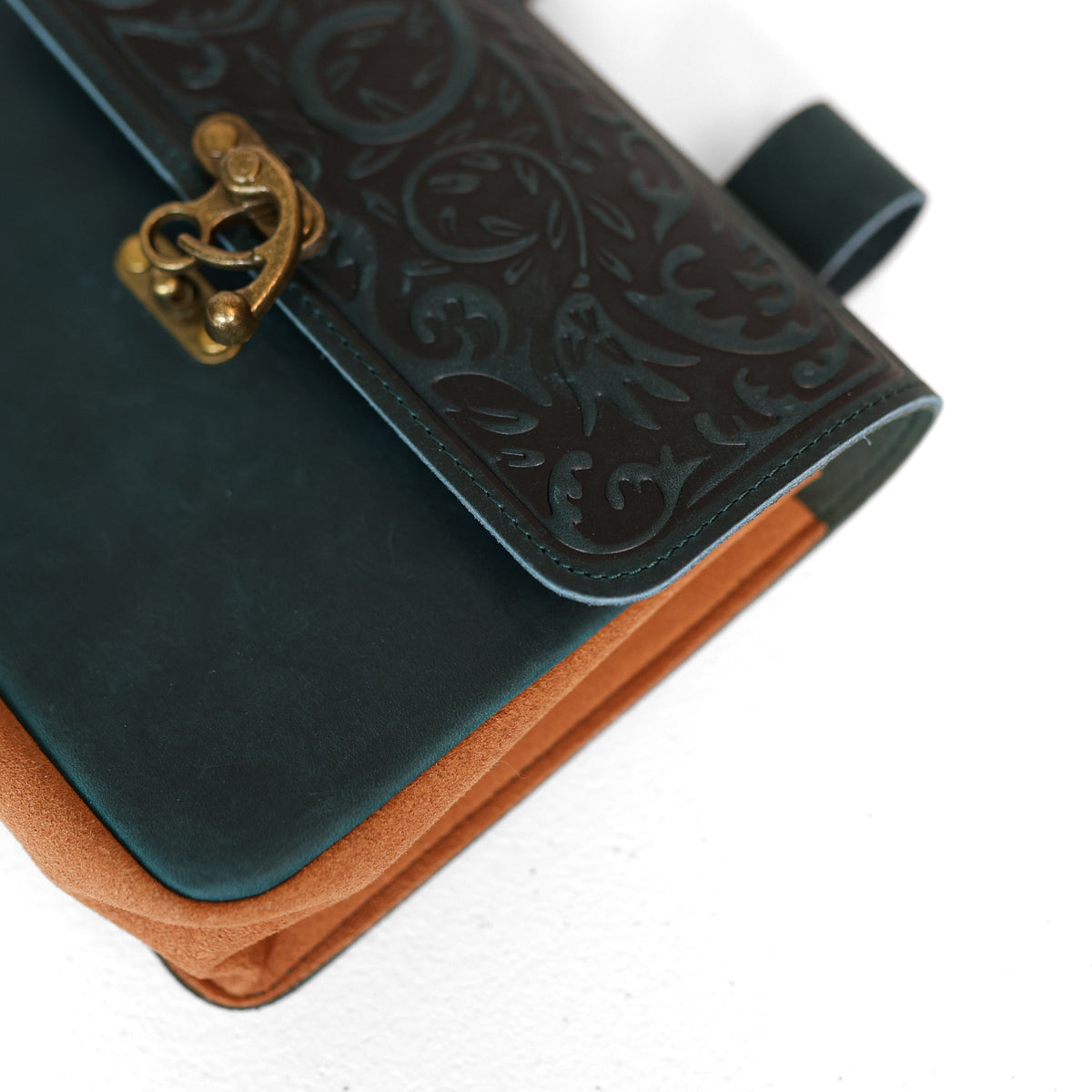JZW | Leather Bag | LG | Dark Teal and Tan