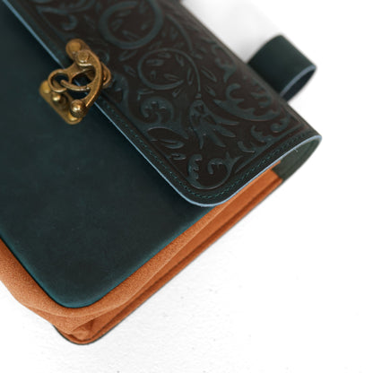 JZW | Leather Bag | LG | Dark Teal and Tan