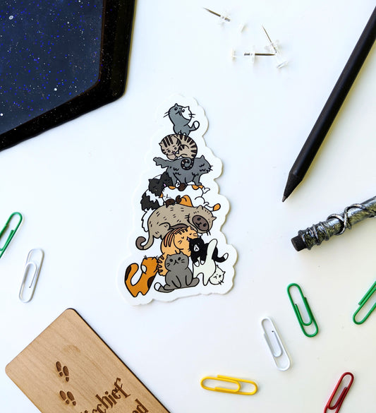 Stack O' Cats Sticker - Emberglow Gaming