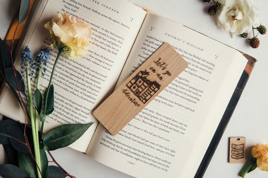 Let's Go On An Adventure | Engraved Wooden Bookmark (T) - Emberglow Gaming