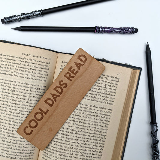 Cool Dads Read | Engraved Wooden Bookmark (T) - Emberglow Gaming
