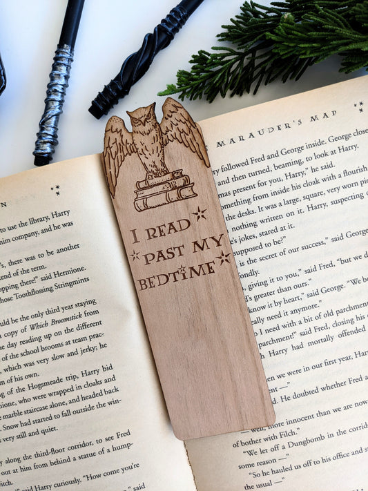 I Read Past My Bedtime | Engraved Wooden Bookmark (T) - Emberglow Gaming