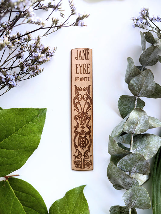 Jane Eyre Book Spine | Engraved Wooden Bookmark (T) - Emberglow Gaming