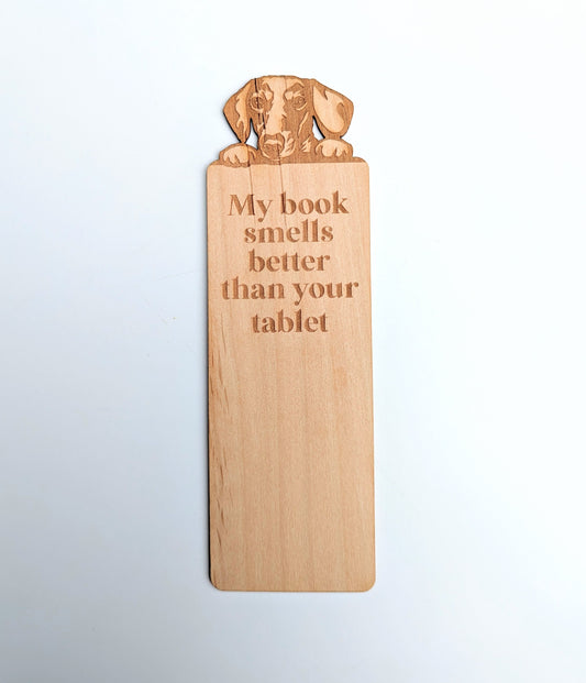 My Book Smells Better | Engraved Wooden Bookmark (T) - Emberglow Gaming