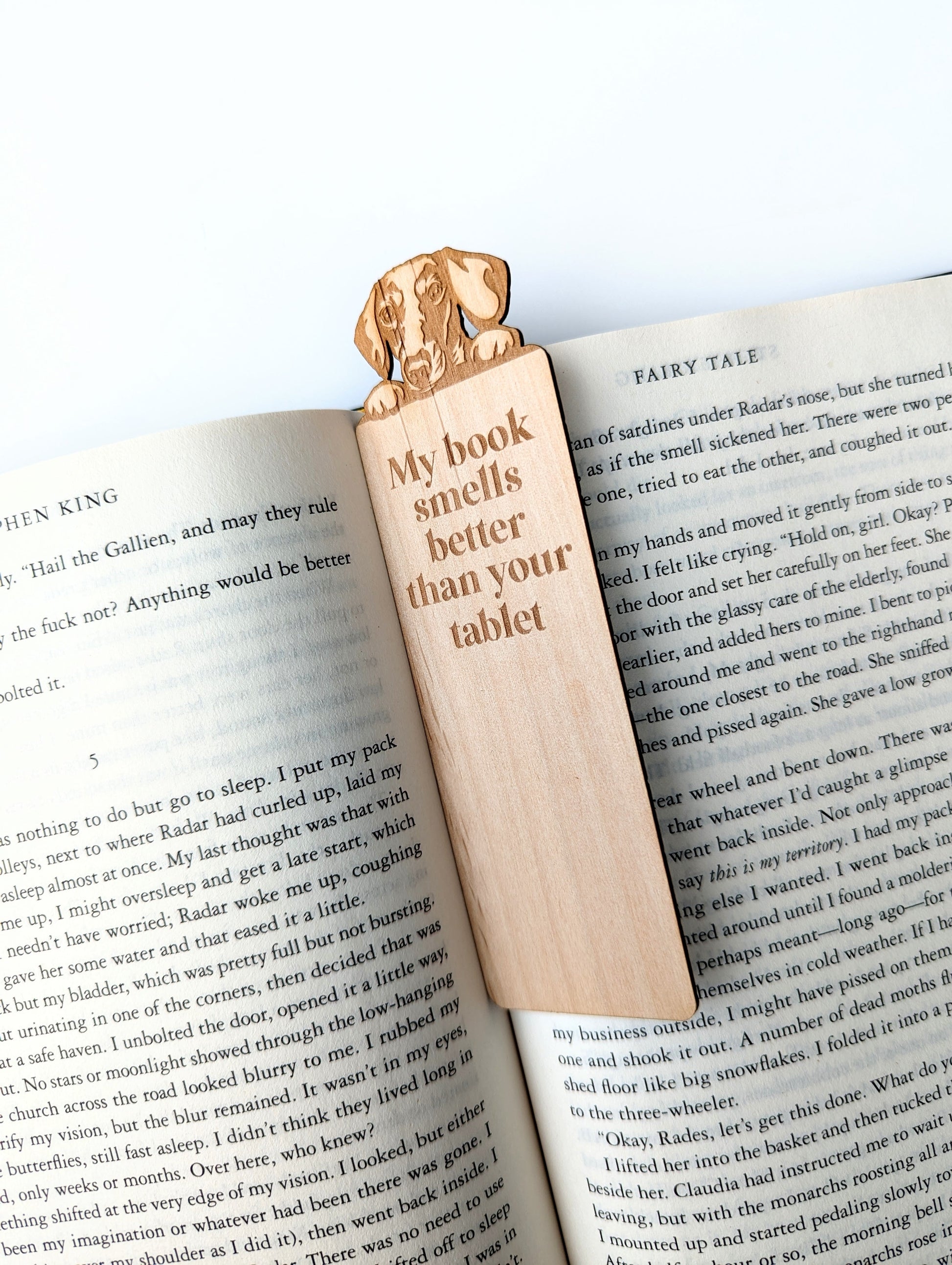 My Book Smells Better | Engraved Wooden Bookmark (T) - Emberglow Gaming