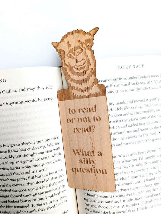 To Read or Not To Read | Llama | Engraved Wooden Bookmark (T) - Emberglow Gaming