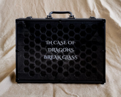In Case Of Dragons Break Glass | 26 Set Capacity | Plexi Glass Chest of Hoarding Dice Display Case - Emberglow Gaming