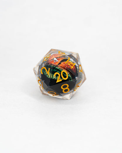 Godzilla | Floating Eye Inclusion | 50MM Sharp Edge D20 - Emberglow Gaming