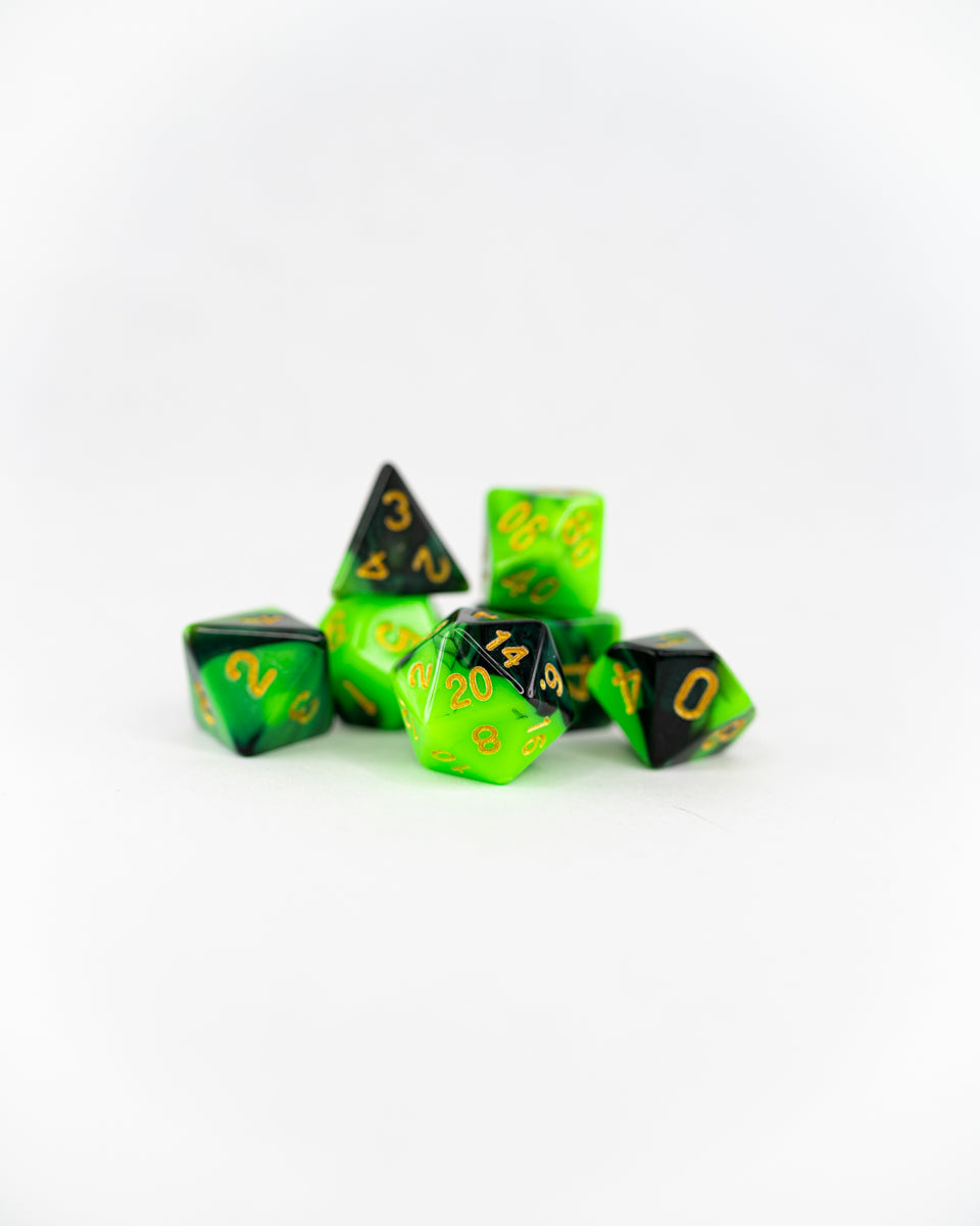 Frogspawn | 7 Piece Acrylic Dice Set - Emberglow Gaming