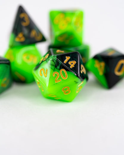 Frogspawn | 7 Piece Acrylic Dice Set - Emberglow Gaming