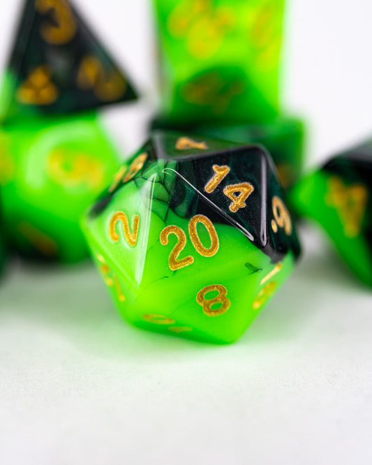 Frogspawn | 7 Piece Acrylic Dice Set - Emberglow Gaming