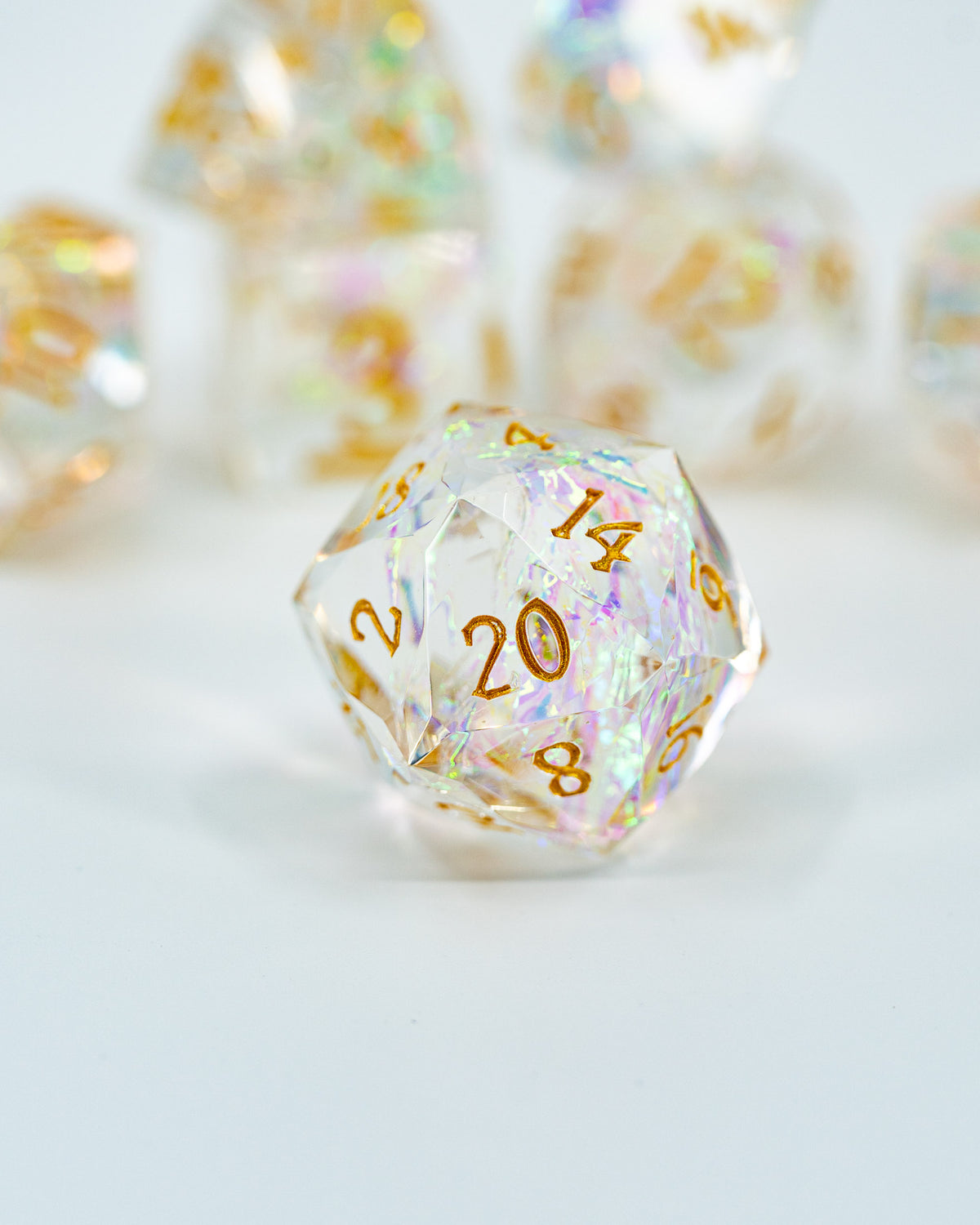 Aurora Shard | 7 Piece "Glass Cut" Gem Resin Dice Set