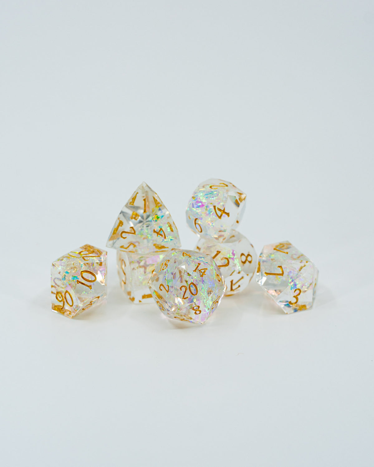 Aurora Shard | 7 Piece "Glass Cut" Gem Resin Dice Set