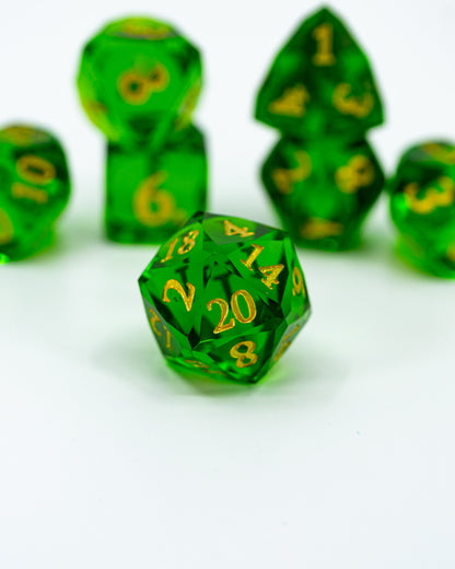 Dryads | 7 Piece "Glass Cut" Gem Resin Dice Set