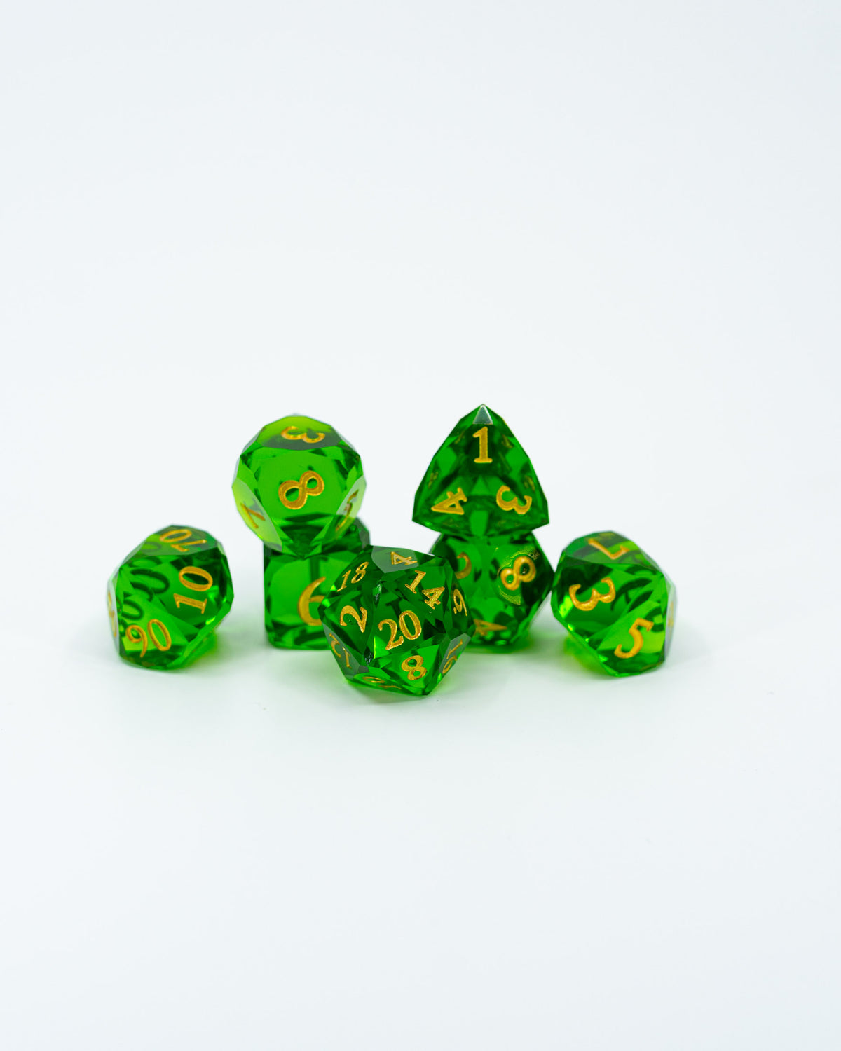 Dryads | 7 Piece "Glass Cut" Gem Resin Dice Set