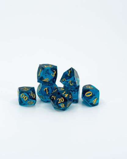Naiads | 7 Piece "Glass Cut" Gem Resin Dice Set