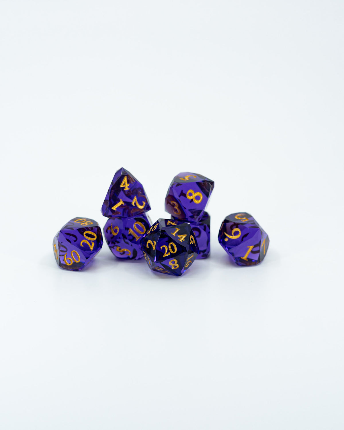 Petrads | 7 Piece "Glass Cut" Gem Resin Dice Set