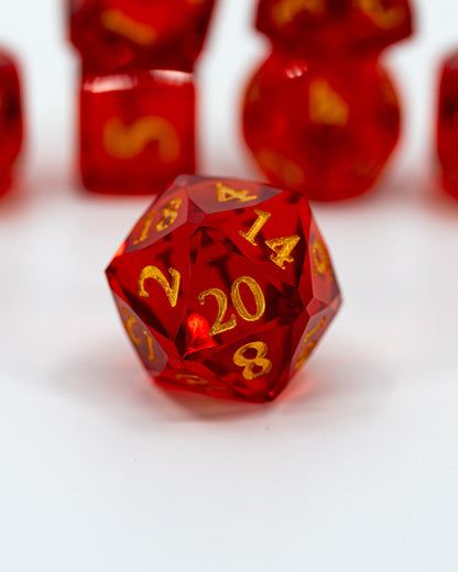 Pyriads | 7 Piece "Glass Cut" Gem Resin Dice Set
