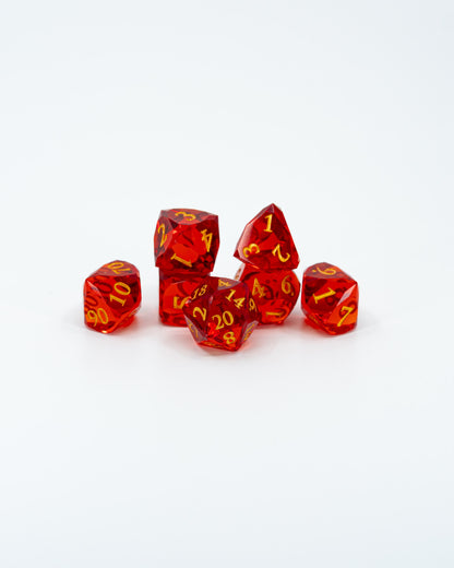 Pyriads | 7 Piece "Glass Cut" Gem Resin Dice Set