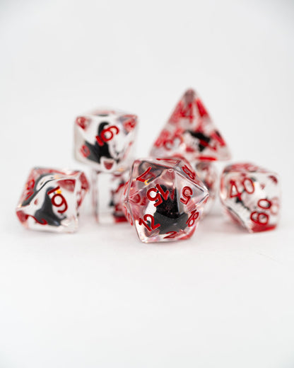 Jeeves | Penguin | 7 Piece Acrylic Inclusion Dice Set - Emberglow Gaming