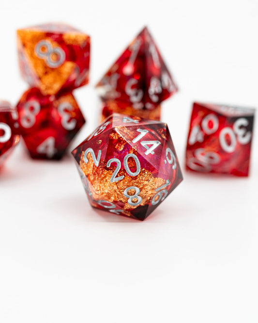 Streets of Abriymoch | 7 Piece Liquid Core Dice Set - Emberglow Gaming