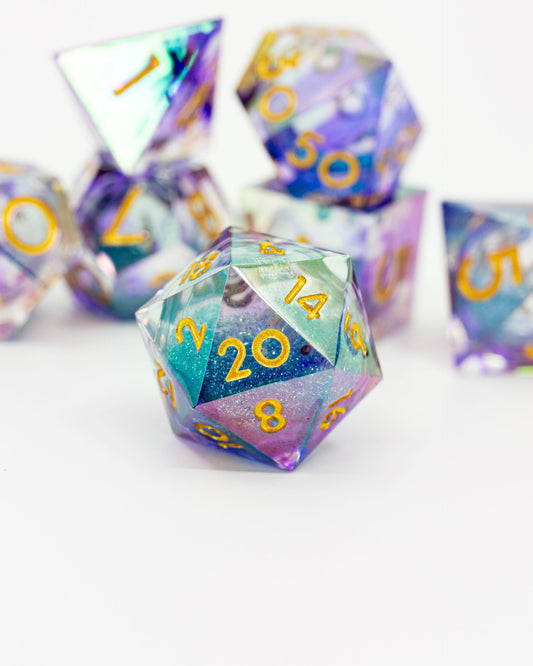 Seldarine Court | 7 Piece Liquid Core Dice Set - Emberglow Gaming
