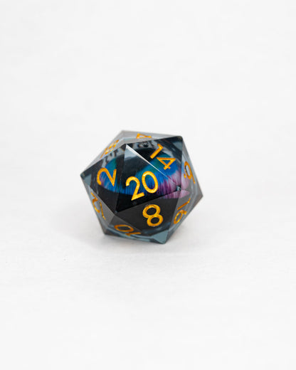 Grendel | Floating Eye Inclusion | 50MM Sharp Edge D20 - Emberglow Gaming