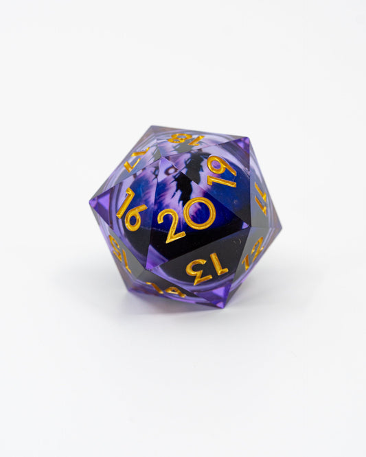 Squidward | Floating Eye Inclusion | 33MM Sharp Edge D20 - Emberglow Gaming