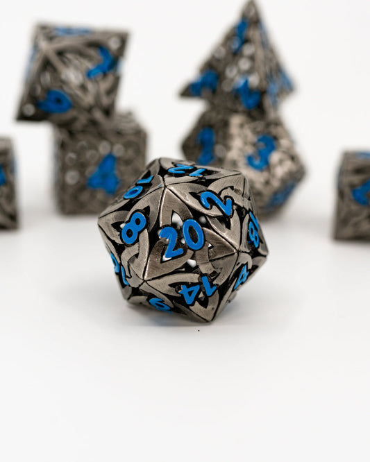 Solomon's Bond | Hollow | 7 Piece Metal Dice Set - Emberglow Gaming