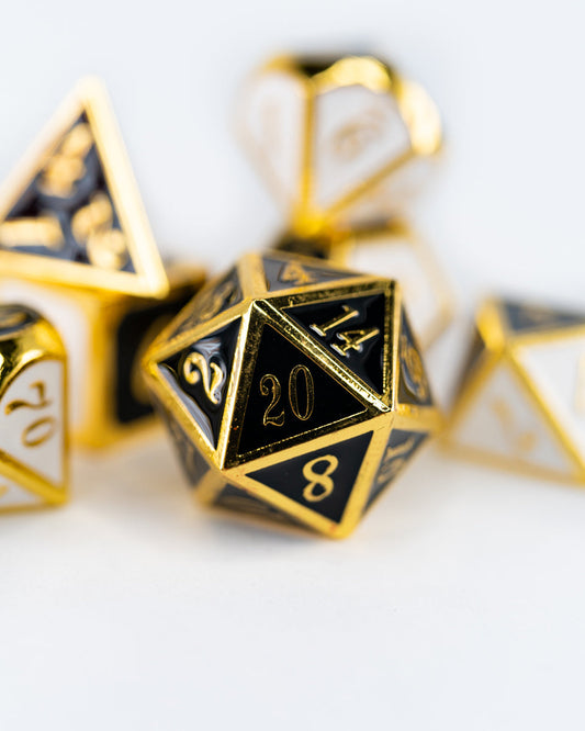 Sock and Buskin | 7 Piece Metal Dice Set - Emberglow Gaming