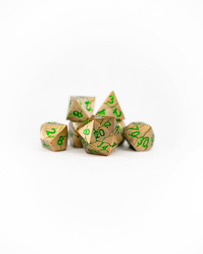 Chronoton Particles | 7 Piece Metal Dice Set - Emberglow Gaming