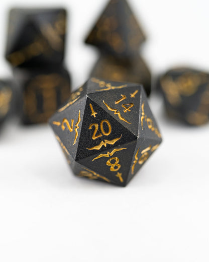 Samurai | 7 Piece Metal Dice Set - Emberglow Gaming