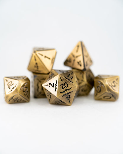 Champion | 7 Piece Metal Dice Set - Emberglow Gaming