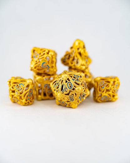 Kanaloa | Hollow | 7 Piece Metal Dice Set - Emberglow Gaming