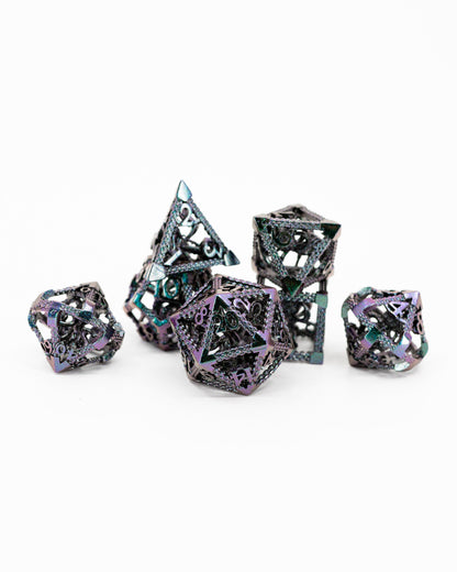 Bitterness Bound | Hollow Dragon Core | 7 Piece Metal Dice Set - Emberglow Gaming