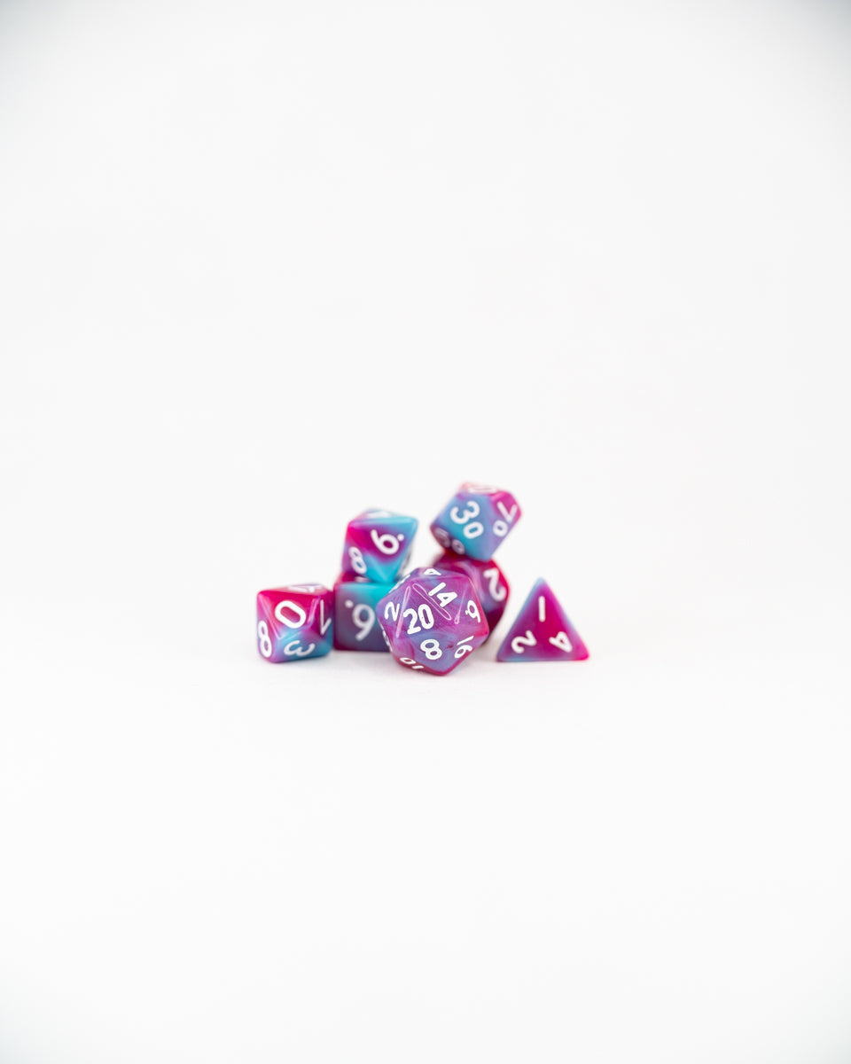 Scanlan's Spice | 7 Piece Mini Acrylic Polyhedral Dice Set - Emberglow Gaming