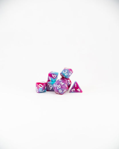 Scanlan's Spice | 7 Piece Mini Acrylic Polyhedral Dice Set - Emberglow Gaming