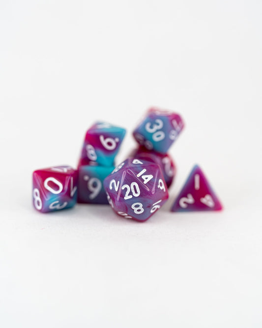 Scanlan's Spice | 7 Piece Mini Acrylic Polyhedral Dice Set - Emberglow Gaming