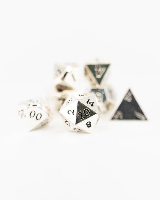 Shrapnel | 7 Piece Mini Metal Dice Set - Emberglow Gaming