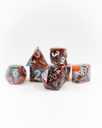 Illien's Song | 7 Piece Sharp Edge Resin Dice Set - Emberglow Gaming