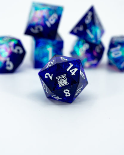 Philosopher's Stone | Emberglow Original | 7 Piece Sharp Edge Resin Dice Set