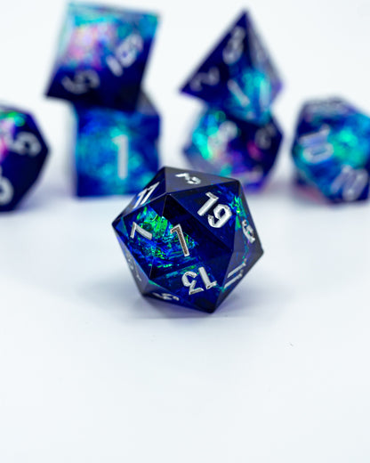 Philosopher's Stone | Emberglow Original | 7 Piece Sharp Edge Resin Dice Set